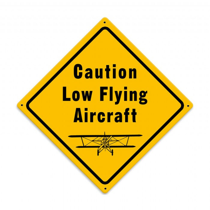 Caution - Low Flying Aircraft Vintage Sign