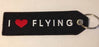 Embroidered Keychain - I Love Flying