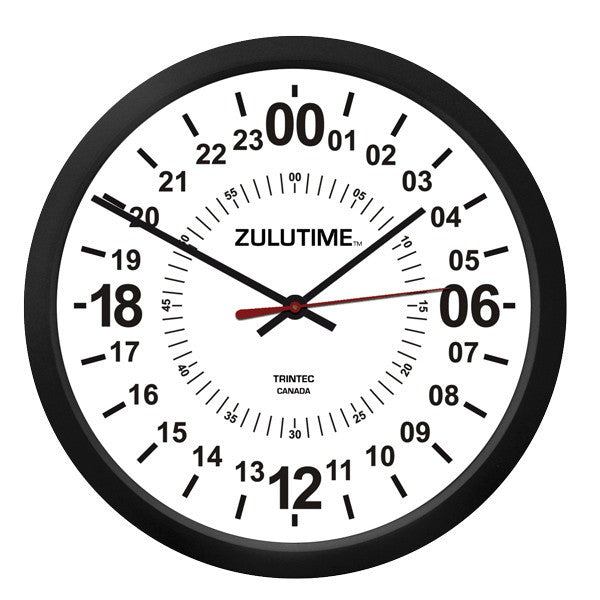 10" ZuluTime 24 Hour Clock - White