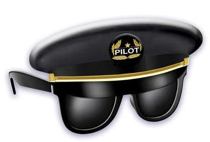 Sun-Stache Pilot Glasses/Hat