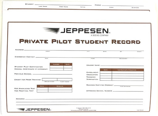 Jeppesen Private Record Folder